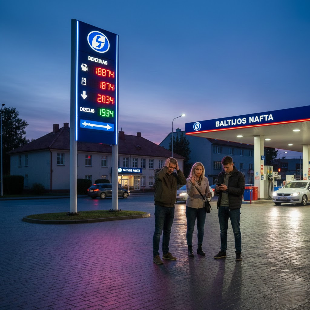 Kodėl švieslentės degalinėse kelia nerimą? Degalų kainų anatomija ir išgyvenimo strategija vairuotojams