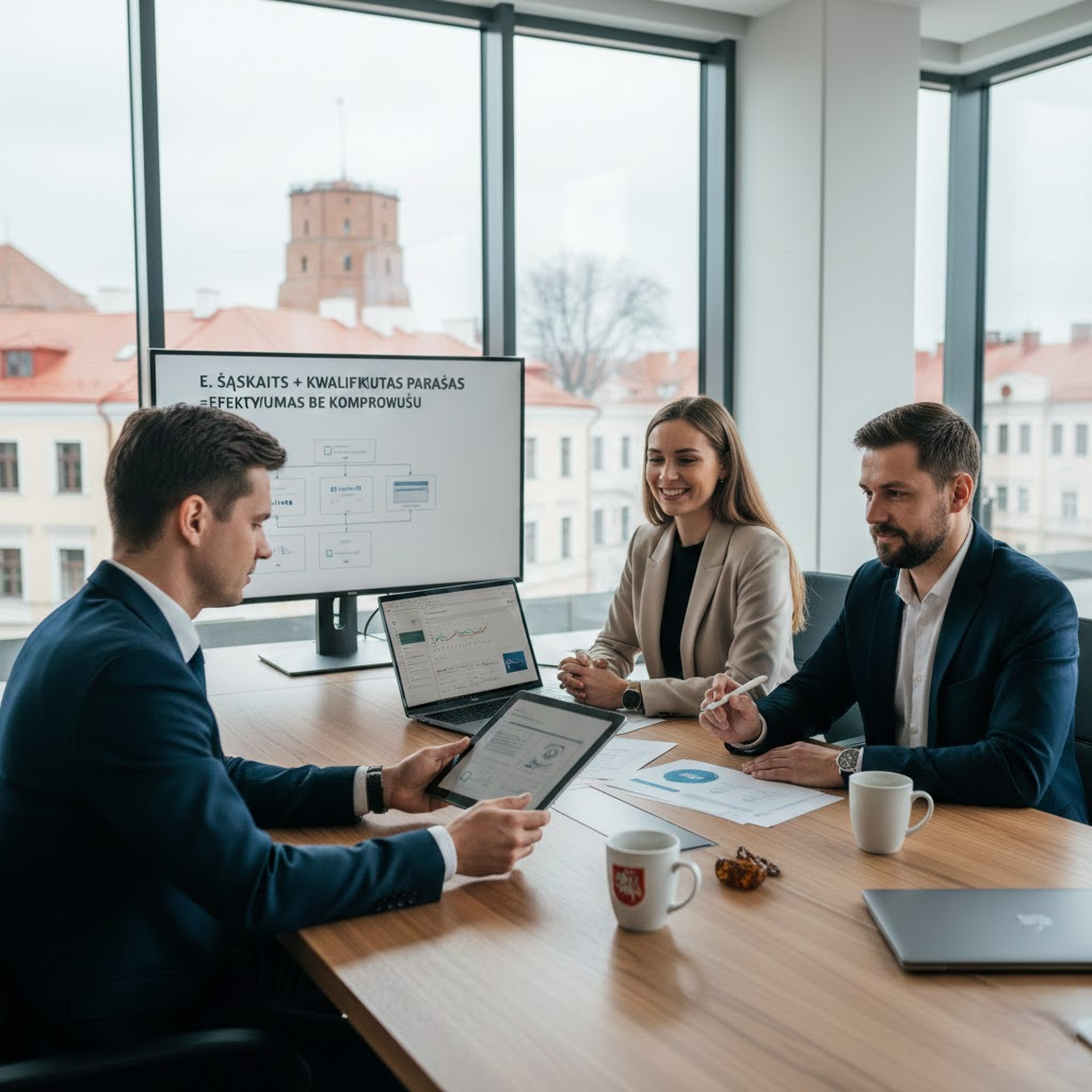 Skaitmeninis biuras be kompromisų: Kaip e.sąskaitos ir kvalifikuotas parašas keičia verslo žaidimo taisykles