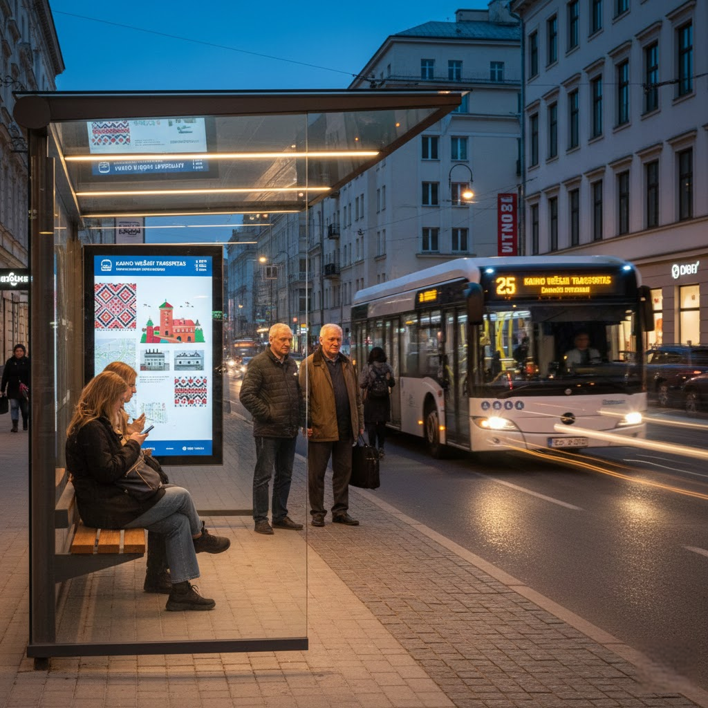 Kauno viešojo transporto stotelės: Išmanūs sprendimai, kultūra ir pulsuojantis miesto ritmas