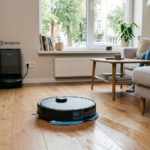 robotas siurblys su plovimo funkcija, hibridinis robotas siurblys, grindų plovimas, išmanieji namai, LiDAR navigacija, savaiminio išsivalymo stotelė, vibruojanti šluostė, drėgnas valymas, siurbimo galia, buitinė technika